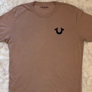 NWOT True Religion Men's Light Taupe Short Sleeve Tee Size XL
